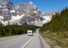 The beautiful Icefields Parkway in Banff National Park, Alberta, Canada, which is a magnet for RV owners and campers at whom the clean/green Duoetto Gen 3 is targeted