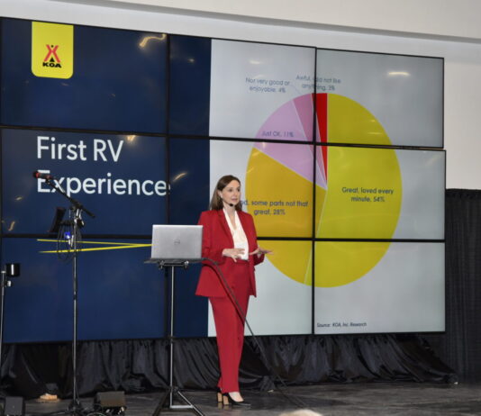 Toby O'Rourke, CEO and President of Kampgrounds of America, was the keynote speaker at the Toronto Spring Camping and RV Show.