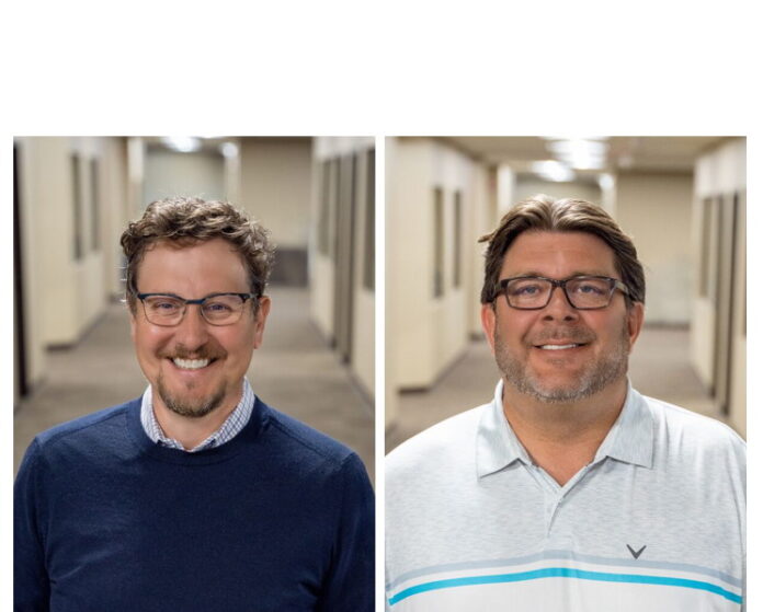 Nick Johnson, left, and Matt Christensen, right, take on new roles at Keystone RV in Elkhart, IN.