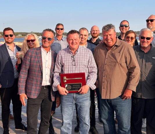 Jeff McDermott was presented with a commemorative gavel at the 50th CRVA AGM in Charlottetown, PEI.