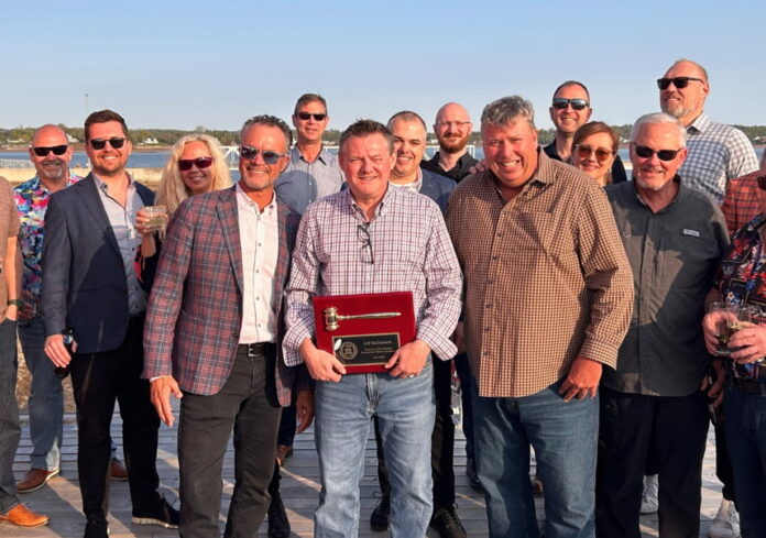 Jeff McDermott was presented with a commemorative gavel at the 50th CRVA AGM in Charlottetown, PEI.