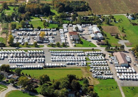 Aerial view of Niagara Trailers, St. David's Ontario.