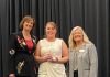 RVWA Finalists for Industry Champions Awards Susan Carpenter, left, and Tracy Anglemeyer, far right, present the 2025 RVWA Champion of Women Award to Brandy Droptiny, Customer Service Manager at Winnebago Towables